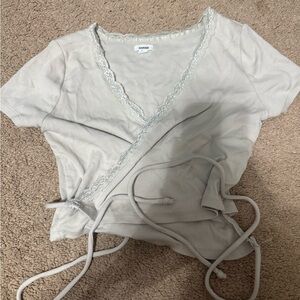 Garage Lace Trim Wrap Top